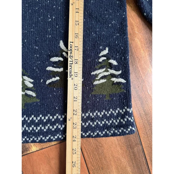 Vintage Knit Cabin Lodge Zip Cardigan Alpine Winter Sweater - Picture 12 of 12